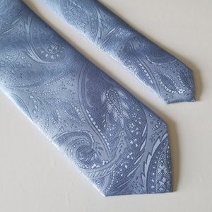 Paul Frederick Men's Light Blue Paisley Tie